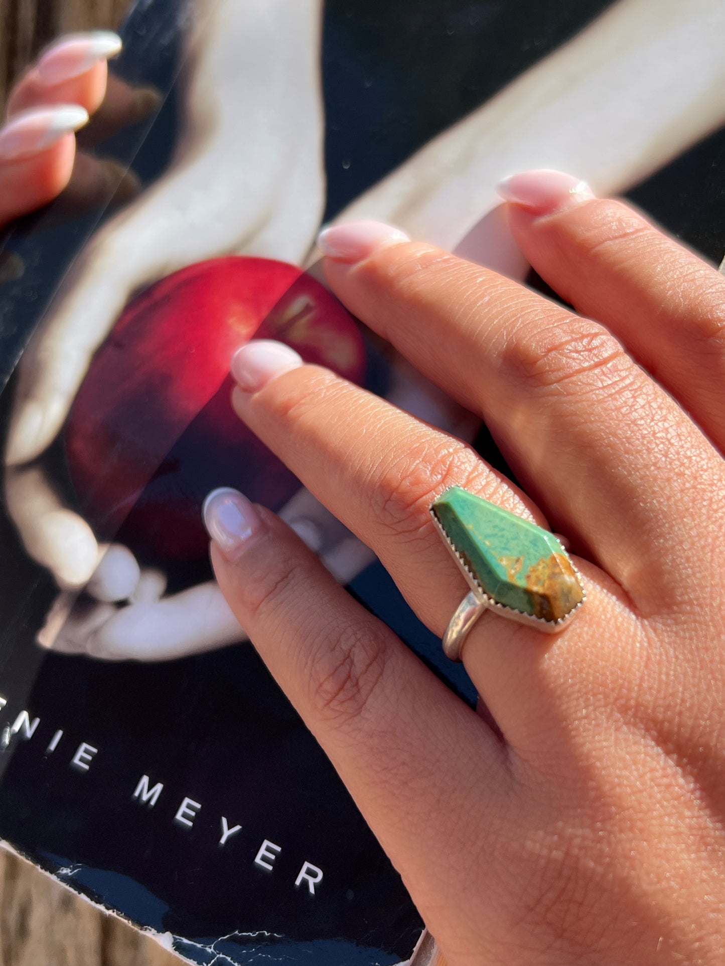 Turquoise coffin ring 7.5