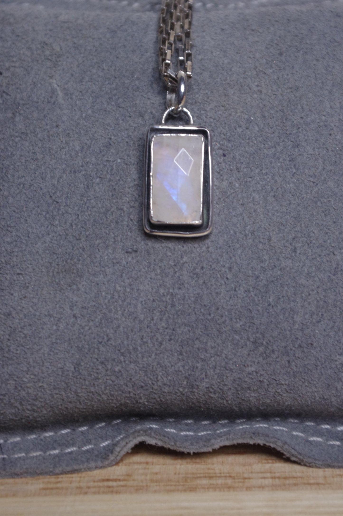 Faceted Moonstone Square Pendant