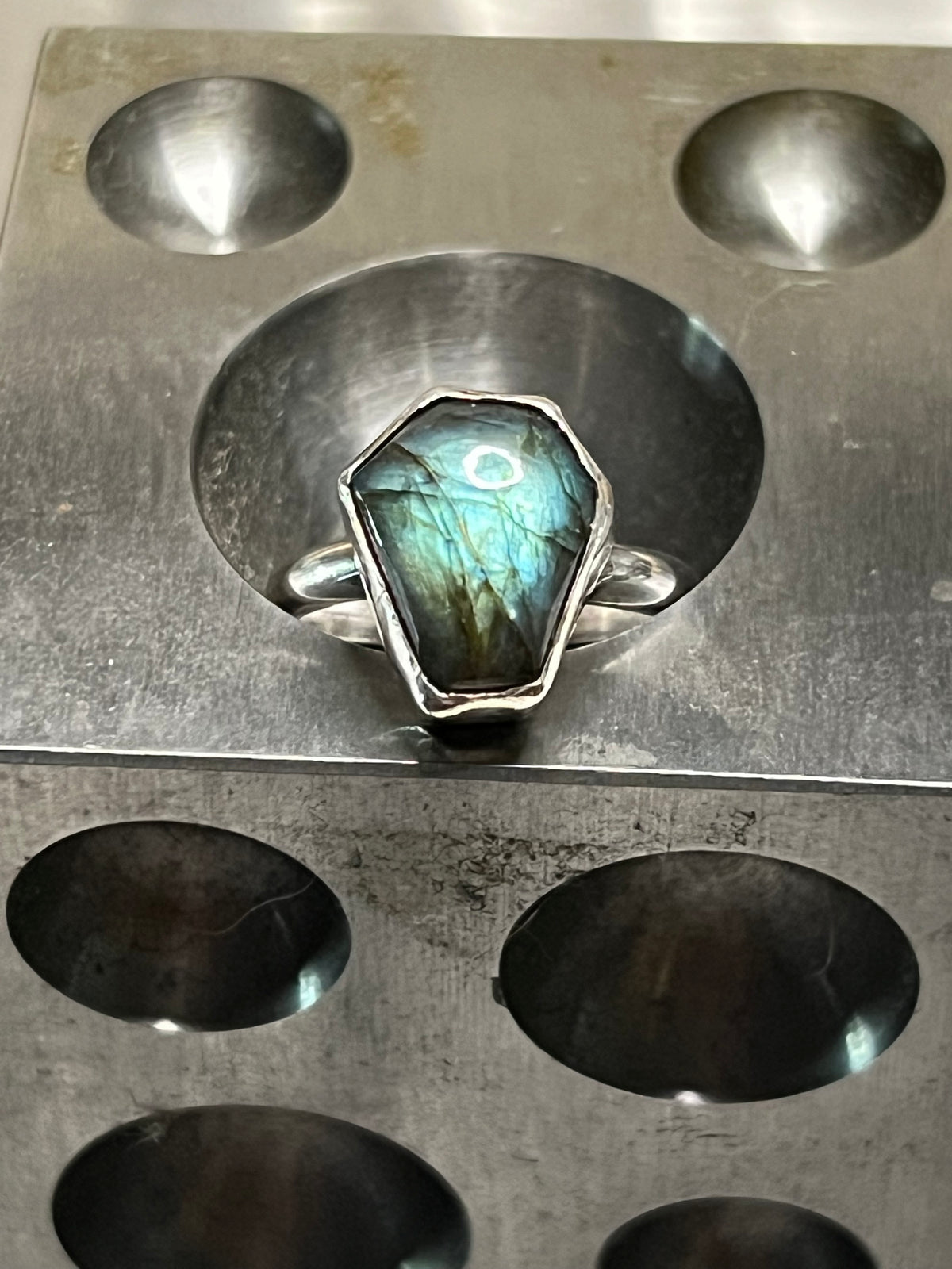 Labradorite coffin ring