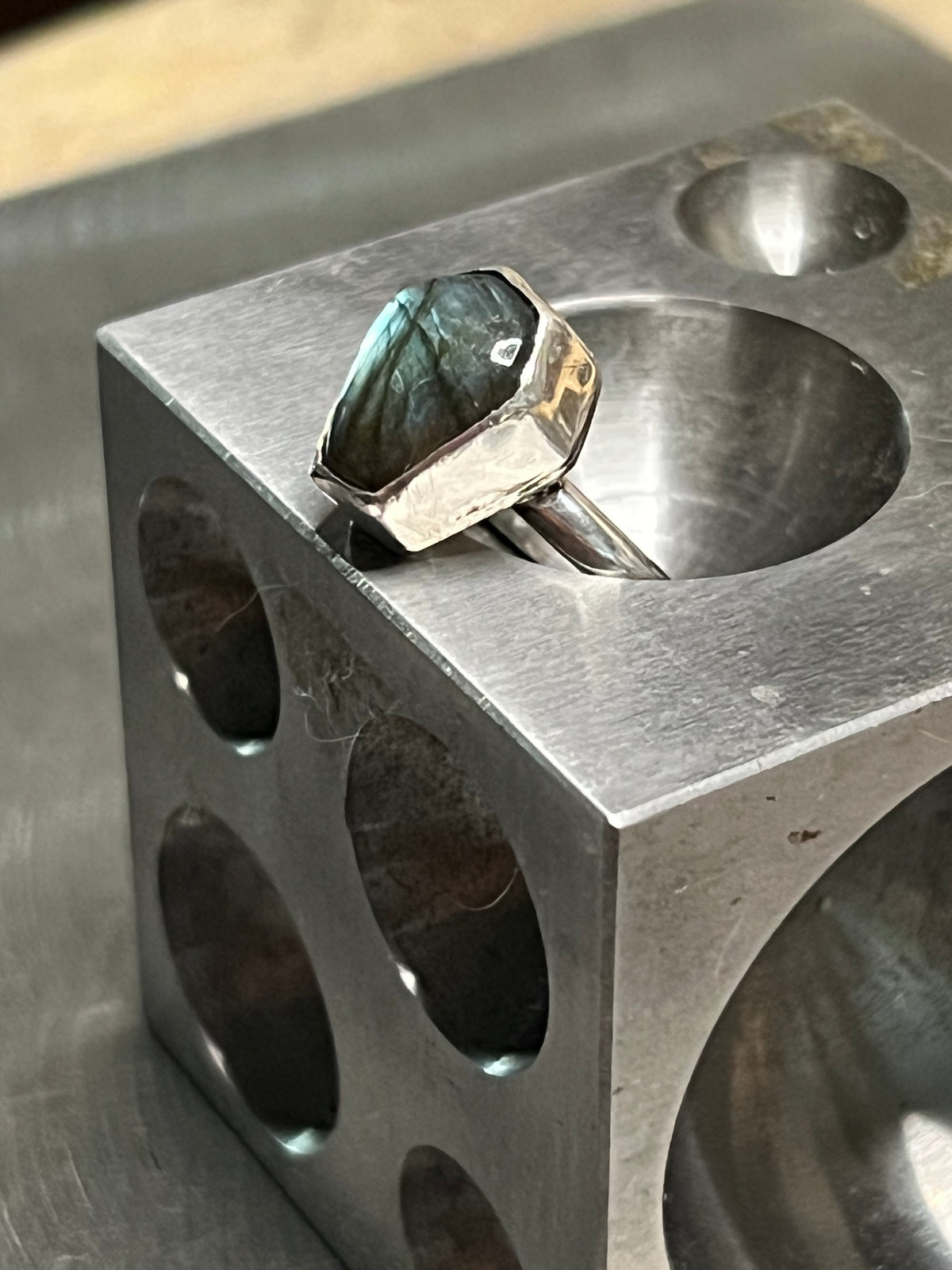 Labradorite coffin ring