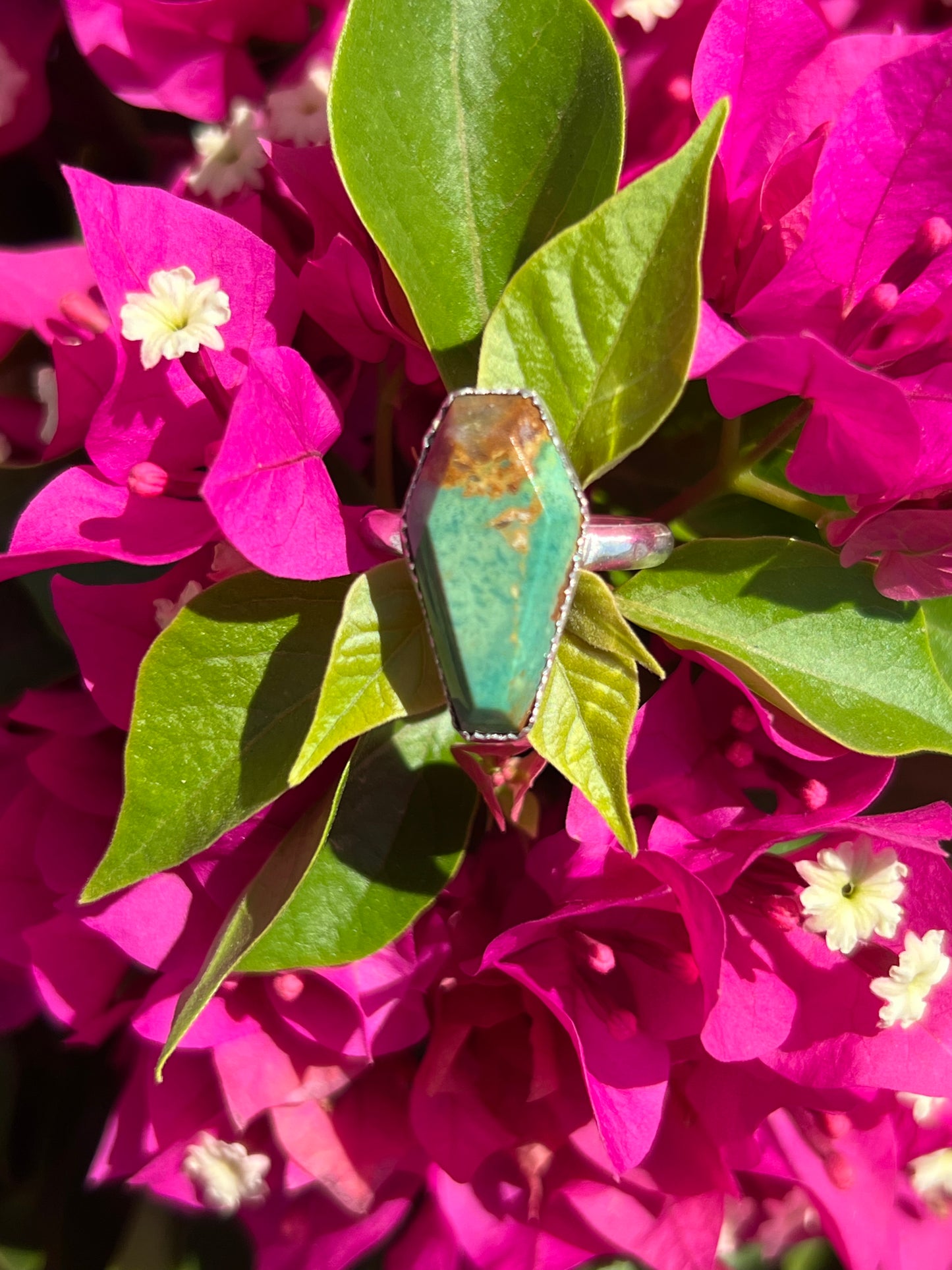 Turquoise coffin ring 7.5