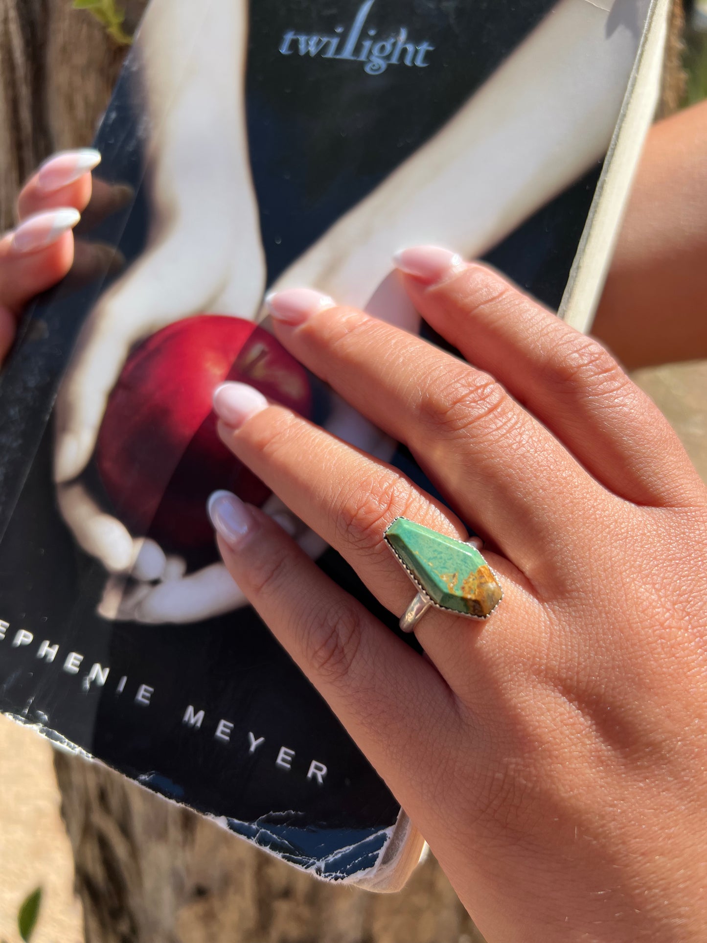 Turquoise coffin ring 7.5