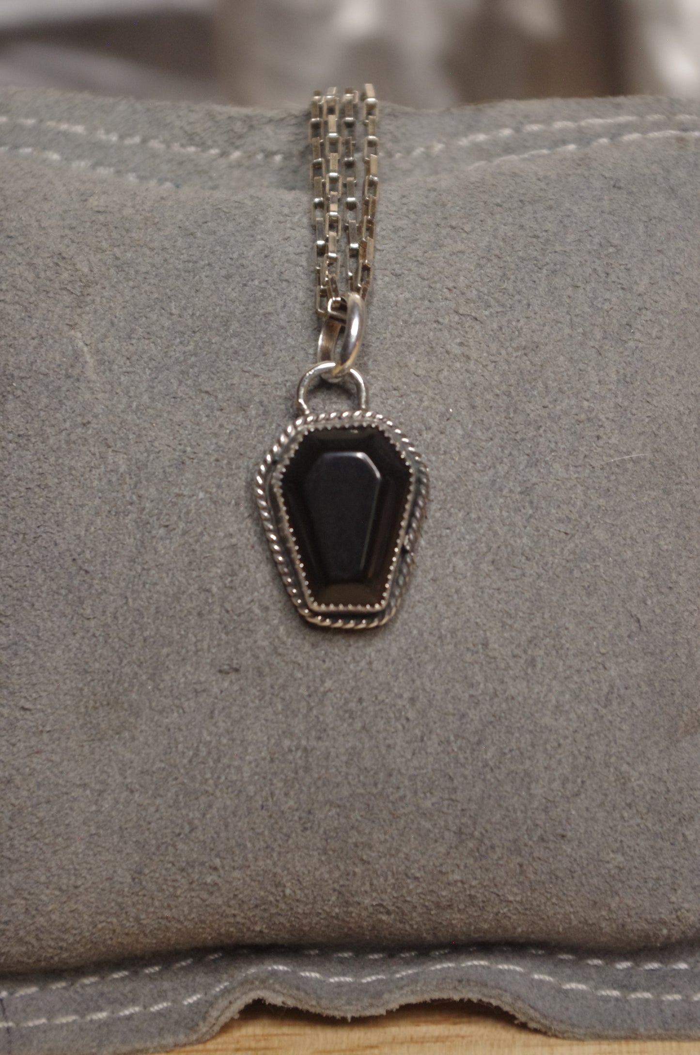Black Onyx Coffin Pendant